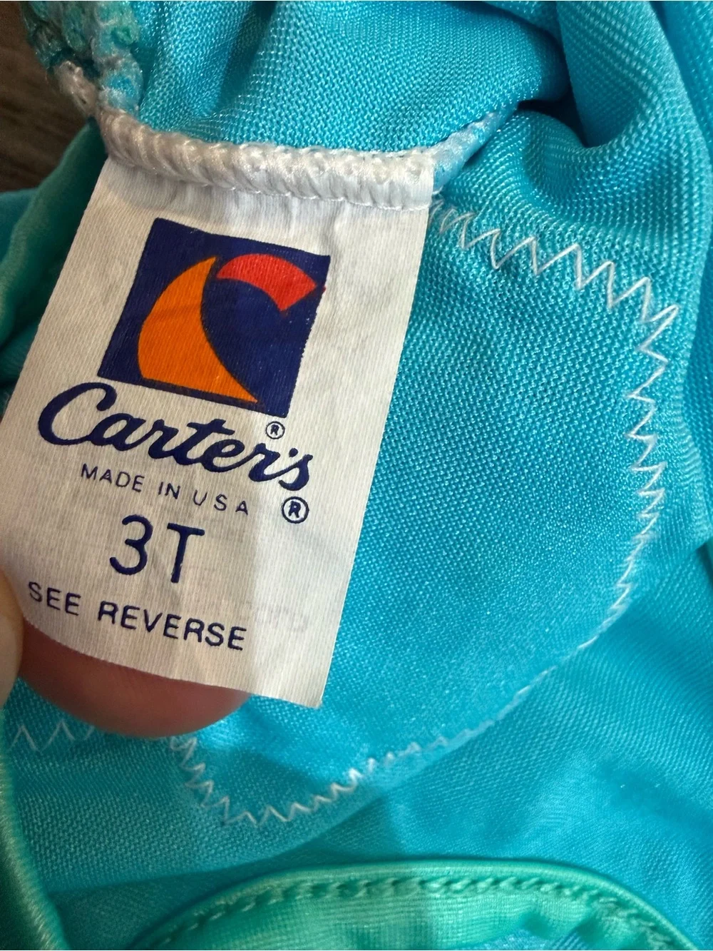 Amazing 80s 90s vintage Carter's Girls Swimsuit Fringe Bear Appliqué 2T-3T